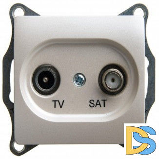 Розетка телевизионная оконечная ТV-SAT, Перламутр, серия Glossa, Schneider Electric