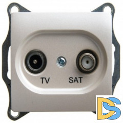 Розетка телевизионная оконечная ТV-SAT, Перламутр, серия Glossa, Schneider Electric