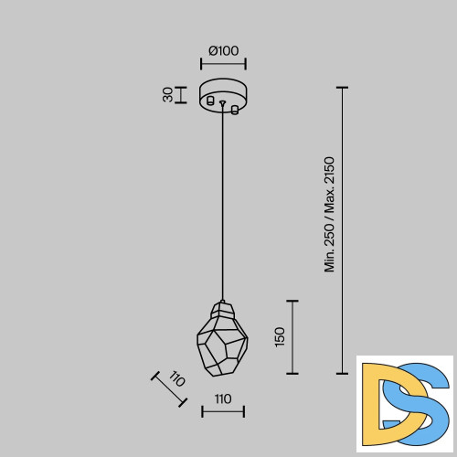 Подвесной светильник Modelux ML.88971.1 GD