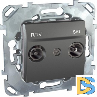 Розетка телевизионная оконечная ТV-FМ-SАТ, Графит, серия UNICA TOP/CLASS, Schneider Electric