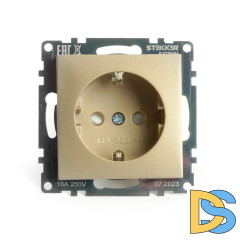 Розетка 1-местная с/з с защитной шторкой Stekker Катрин GLS16-7110-08 49224