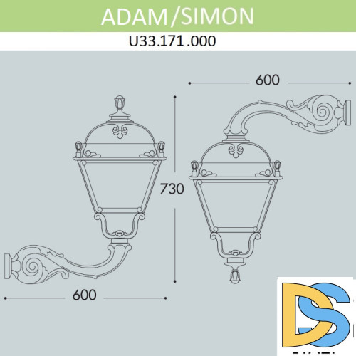 Уличный настенный светильник Fumagalli U33.171.000.AXH27