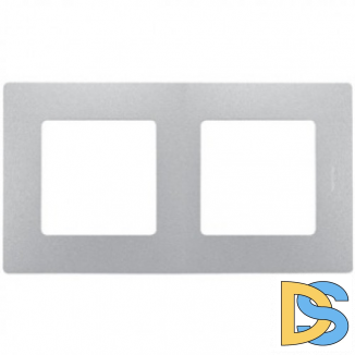 Рамка Legrand Etika 2-постовая алюминий 672552