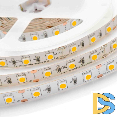 Светодиодная лента Apeyron 24В ПРО 14,4Вт/м smd5050 60д/м IP20 1100Лм/м 5м 3000К 00-308