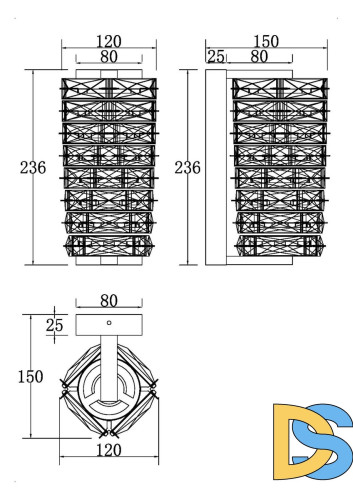 Настенный светильник Maytoni Coil MOD124WL-L6CH3K