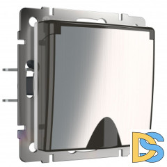 Розетка влагозащ. с зазем. с защит. крышкой и шторками (глянцевый никель) W1171202