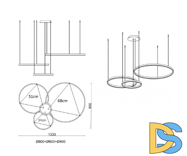 Подвесная люстра Kink Light Лаура 08246,12PA