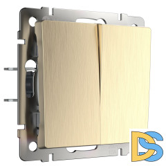 Выключатель двухклавишный Werkel проходной (шампань рифленый) W1122010