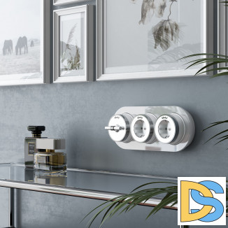 Выключатель на 4 положения двухклавишный (белый матовый/хром) W5822050