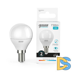 Лампа светодиодная Gauss E14 10W 4100K матовая 53120