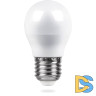 Лампа светодиодная Feron E27 5W 4000K Шар Матовая LB-38 25405
