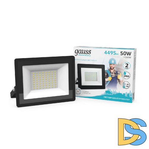 Прожектор светодиодный Gauss Elementary 50W 4000К 613100250