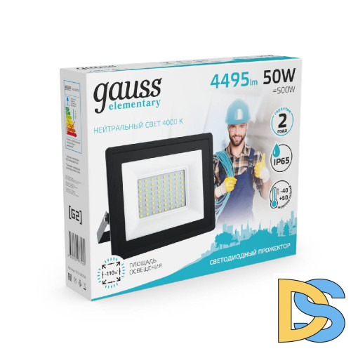 Прожектор светодиодный Gauss Elementary 50W 4000К 613100250