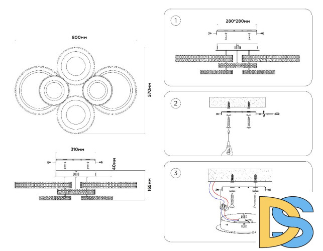 Потолочная люстра Ambrella Light Acrylica Original FA8874