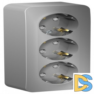 Розетка 3-я с/з со шторками 16А, 250В, изолир пластина Schneider Blanca Алюминий