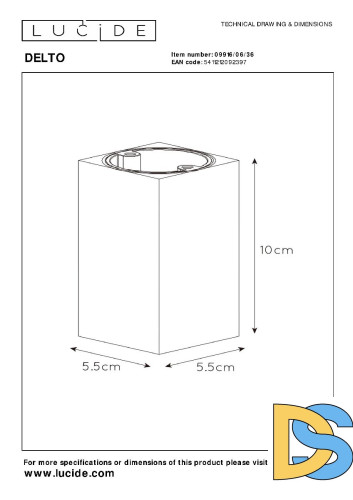 Накладной светильник Lucide Delto 09916/06/36