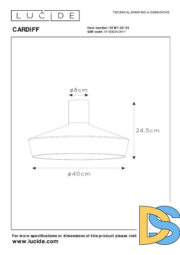 Потолочный светильник Lucide Cardiff 30187/40/33