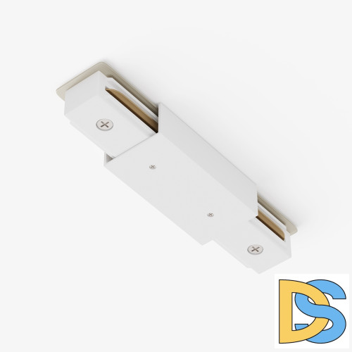 Прямой коннектор питания с вводом питания Maytoni Technical Single phase track system Unity белый TRA001CB-11W