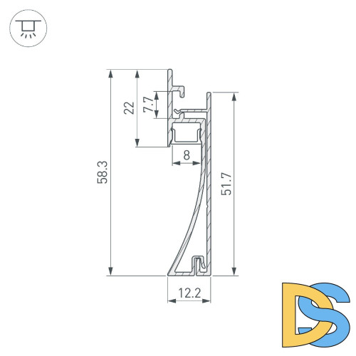 Профиль Arlight PLINTUS-H58-F-2000 ANOD 046391
