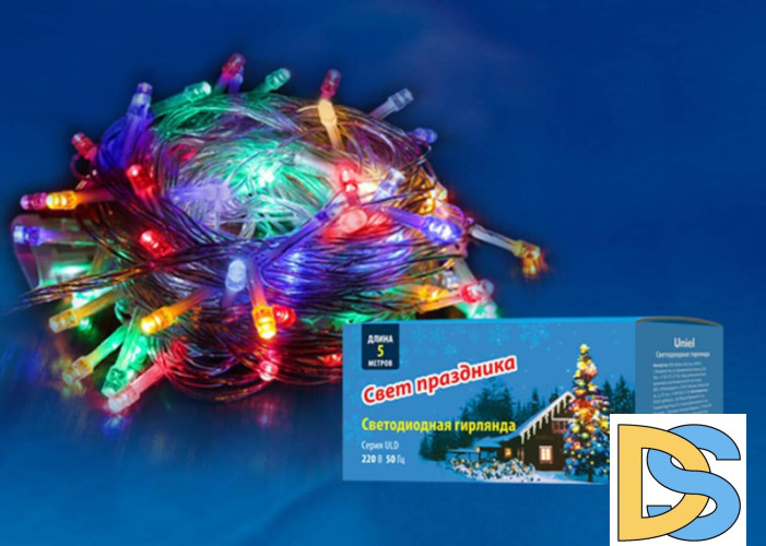Светодиодная гирлянда (UL-00005250) Uniel 220V разноцветный ULD-S0500-050/DTA Multi IP20