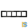 Рамка стеклянная VOLTUM S70 на 5 постов, (черный,стекло)