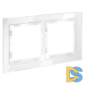 Рамка стеклянная VOLTUM S70 на 2 поста, (белый, стекло)