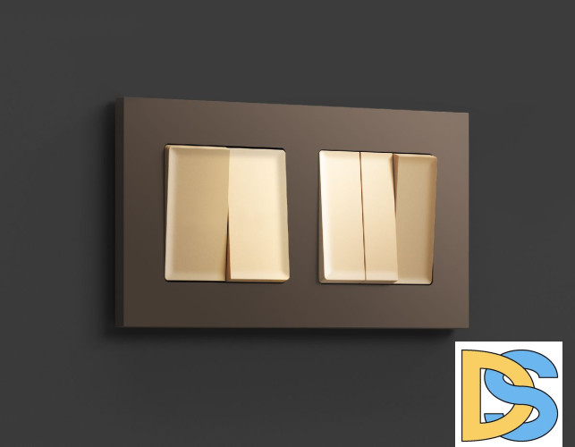 Лицевая панель для выключателя двухклавишного Ambrella Volt Alfa AP6030