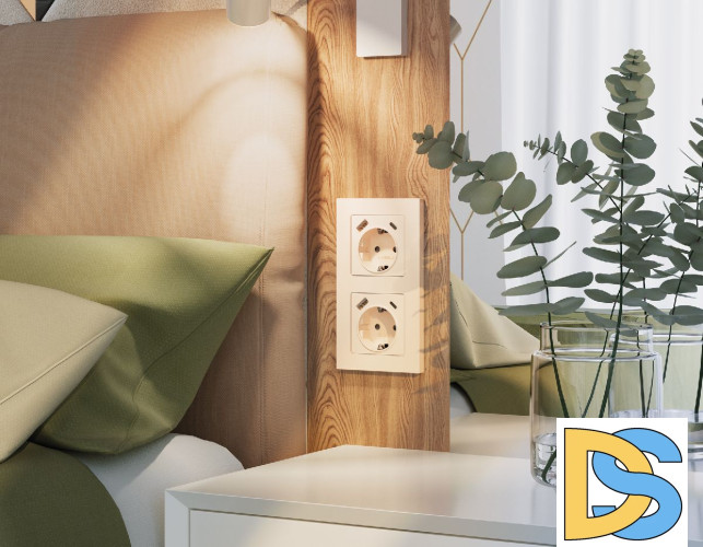 Комплект механизма розетки 2USB A+C 20W (быстрая зарядка) с/з Ambrella Volt Alfa MA310010