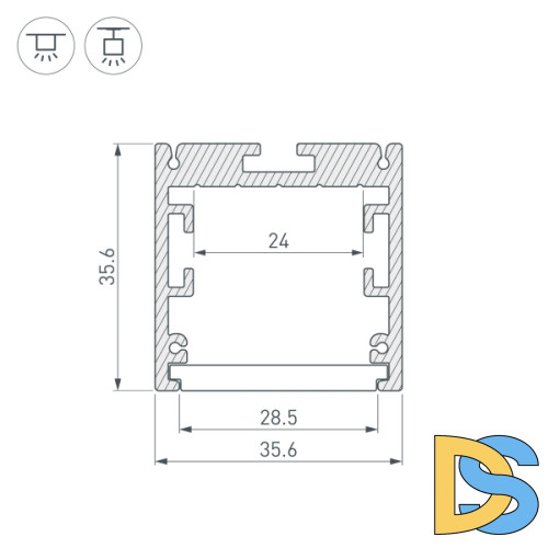 Алюминиевый профиль Arlight SL-ARC-3535-D320-A90 Black (дуга 1 из 4) 032676
