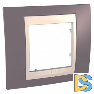 Рамка 1-ая (одинарная), Лиловый/Бежевый, серия Unica, Schneider Electric