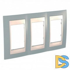 Рамка 3-ая (тройная), Серый/Бежевый, серия Unica, Schneider Electric