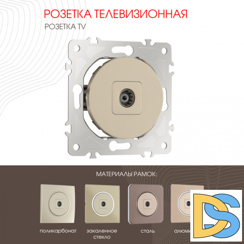 Розетка TV Arte Milano 202.43-1.shampan