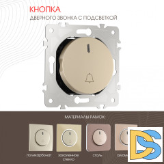 Кнопка дверного звонка с подсветкой Arte Milano 202.37-1.shampan