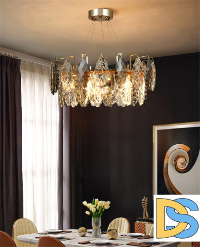 Подвесная люстра Delight Collection D8011P/R-600 gold/smoky