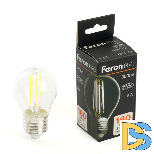 Лампа светодиодная Feron LB-1706 E27 6W 4000K 51251