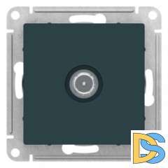 Розетка телевизионная проходная ТV, Изумруд, серия Atlas Design, Schneider Electric