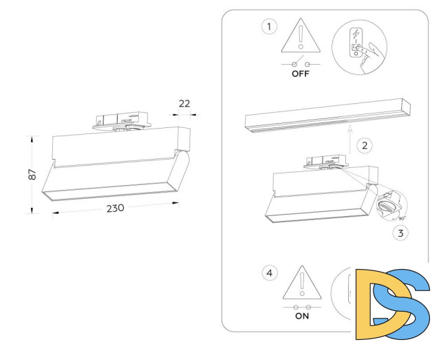 Трековый однофазный светильник Ambrella Light Track System GL6806