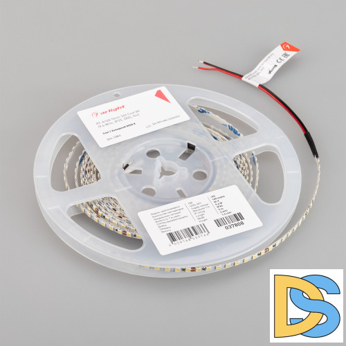 Светодиодная лента Arlight RT-A160-5mm 24V Cool 8K (9.6 W/m, IP20, 2835, 5m) 037808
