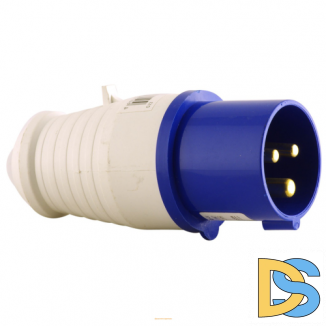 Вилка силовая 2Р+РЕ 16A 220В IP44