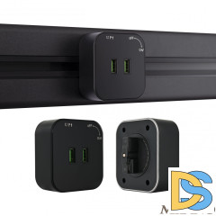 Трековая розетка Arte Milano Am-track-sockets 380022TS/USBx2 Black