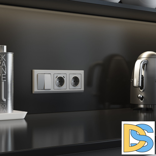 Розетка с заземлением, шторками и USB тип A+C Werkel (серебряный матовый) W1171765