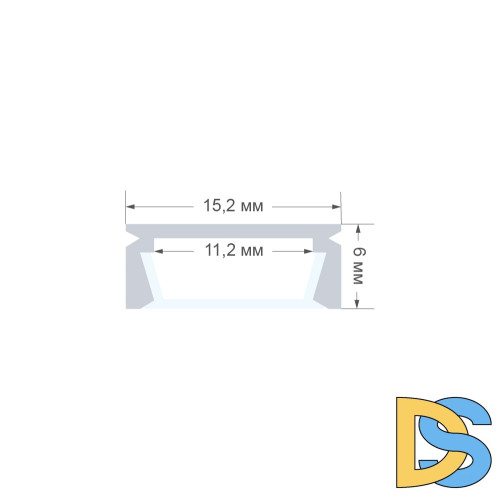 Профиль П-образный накладной Apeyron ширина ленты до 10мм (рассеиватель, заглушки - 2шт) 08-05