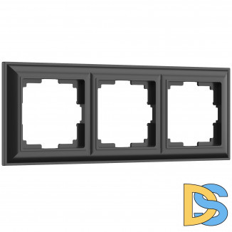 Рамка на 3 поста (черный матовый) W0032208