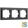 Рамка на 3 поста (черный матовый) W0032208