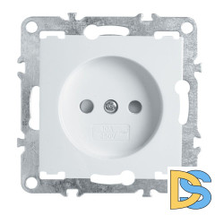 Розетка Stekker Эрна б/з 10A 250V с защитной шторкой белый PST10-9109-01 39316