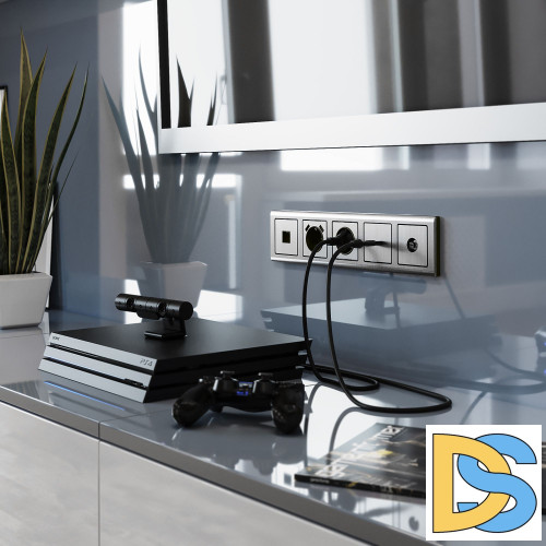 Розетка Ethernet RJ-45 Werkel (глянцевый никель) W1181002