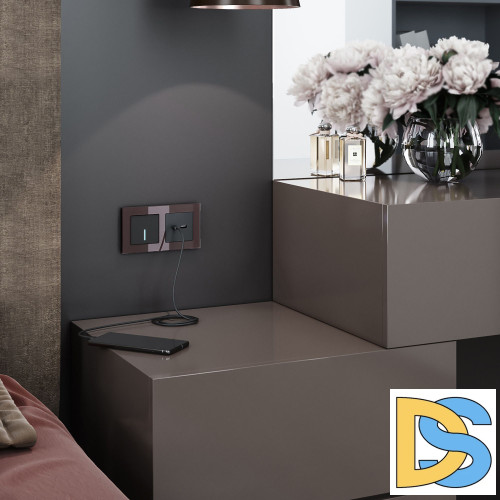 Умный сенсорный Выключатель одноклавишный Werkel (черный) W4510608