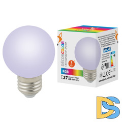 Лампа светодиодная Volpe Decor color LED-G60-3W/RGB/E27/FR/С UL-00006960