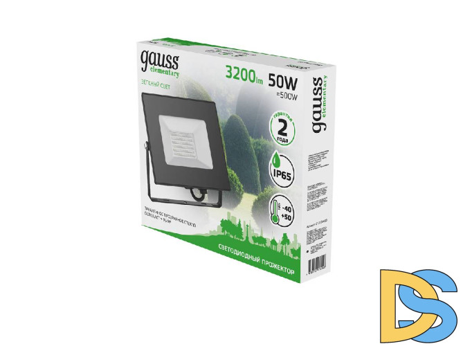 Прожектор светодиодный Gauss Elementary 50W 613100650