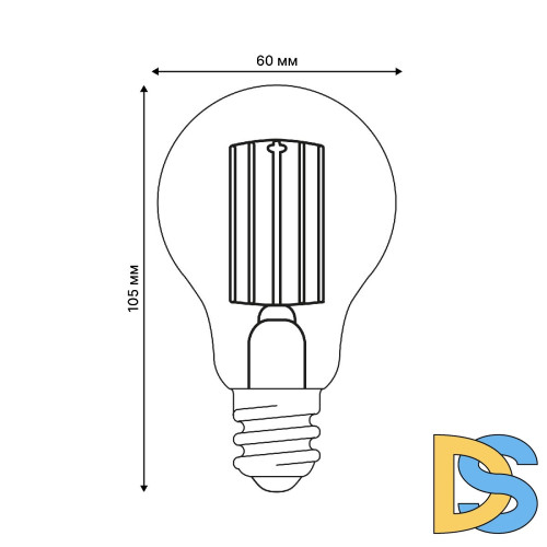 Лампа светодиодная филаментная Uniel LED-A60-7W/4000K/E27/CL GLY01TR UL-00011935